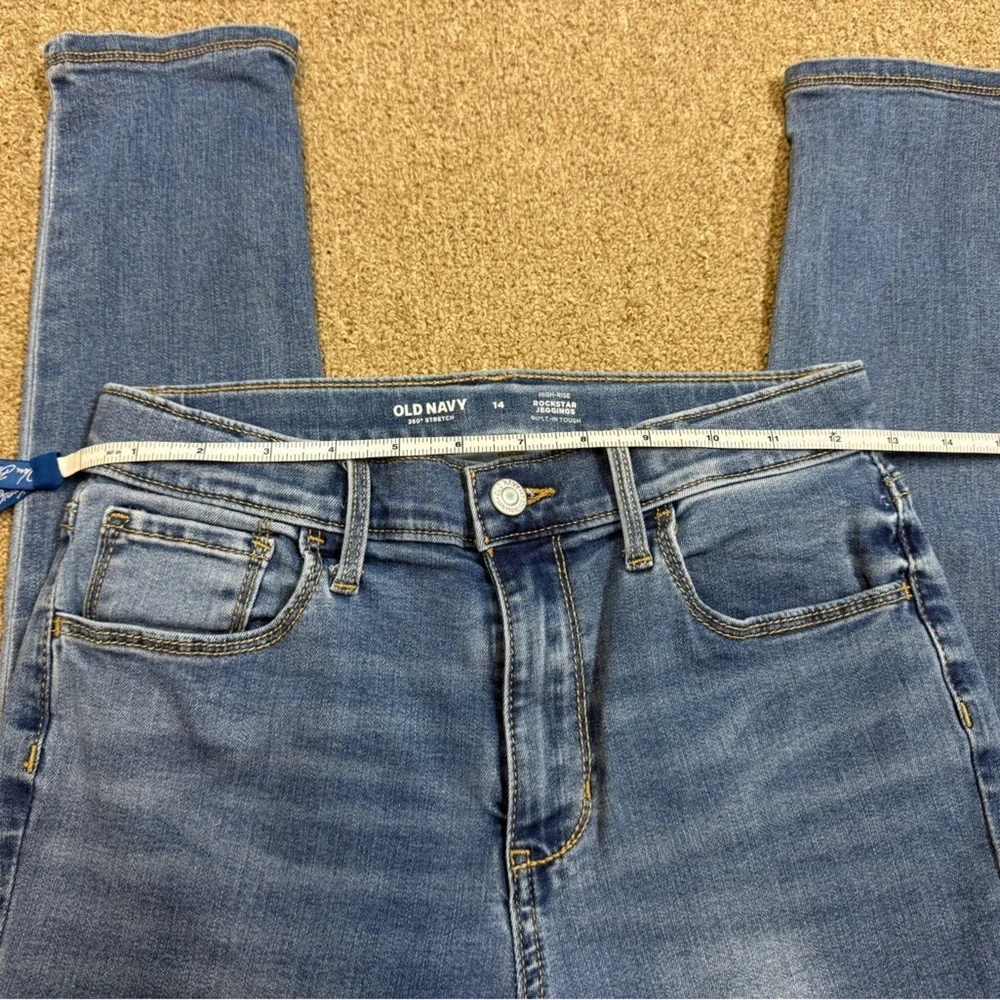 Old Navy: Girl’s Blue Denim High Rise Rockstar Jeggings Jeans, Size 14